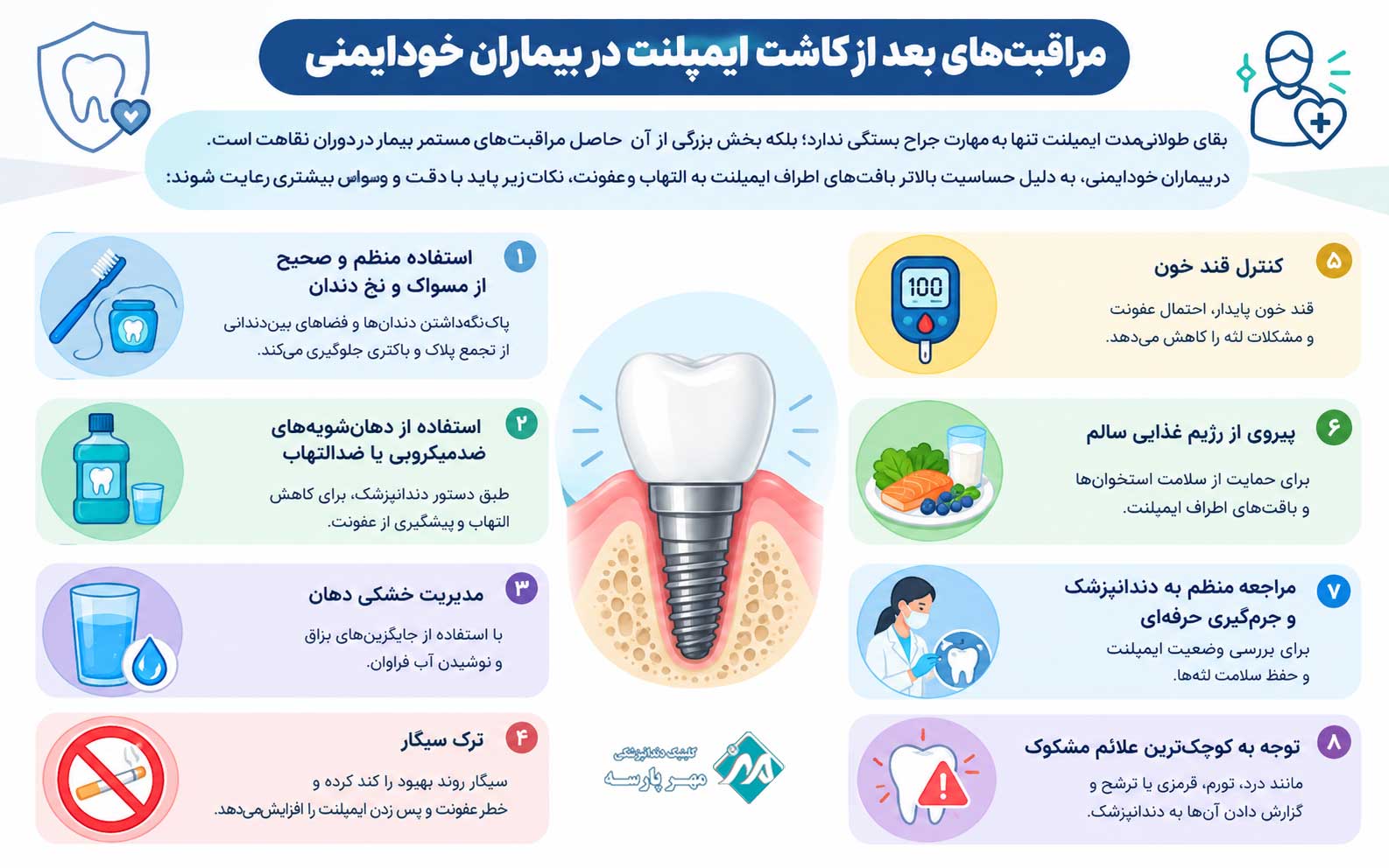مراقبتهای بعد از کاشت ایمپلنت در بیماران خودایمنی